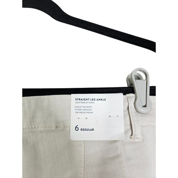 NEW J.Jill Denim 6 Straight Leg Ankle High Rise Ivory Coastal Minimalist Casual - Picture 4 of 5